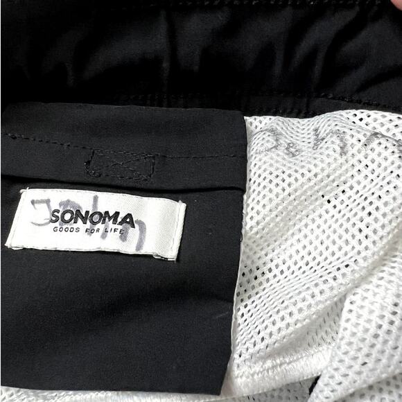 Mens💪 Sonoma Tropical Trees Design Black and white Swim Trunks size XXL - Picture 9 of 10